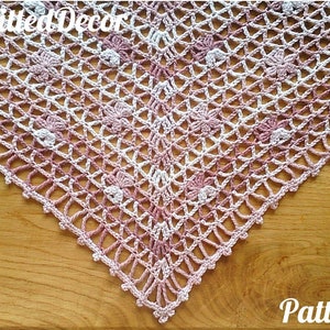 Crochet Triangle Shawl Pattern for Women Lace Triangle Scarf Crochet Pattern Boho Crochet Gift for Women PDF
