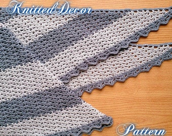 Crochet Shawl Pattern Crochet Triangle Scarf Pattern Crochet Triangle Shawl Pattern PDF Crochet Pattern Shawl Crochet Tutorial Shawl Striped