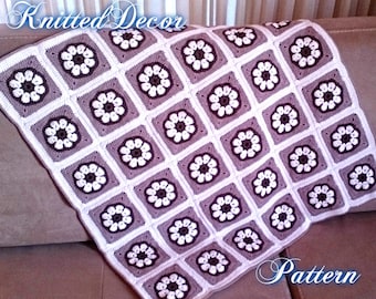 Babydecke gehäkelt - Muster Babydecke gehäkelt - Muster Blumenmotiv gehäkelt
