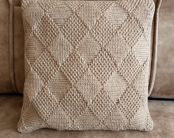 Crochet cushion pattern Crochet pillow pattern Decorative pillow crochet pattern Textured pillow case pattern Crossways pillow pattern DIY
