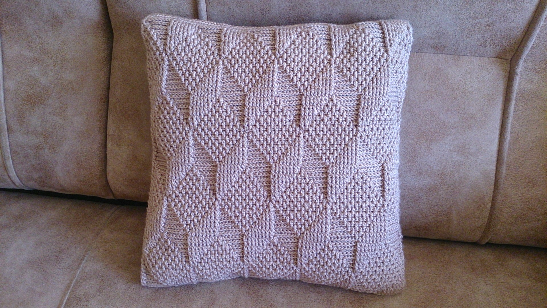 Grid Gray Knit Throw Pillow Cover 18 x 18