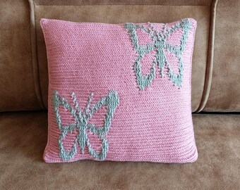 Crochet pillow pattern Crochet cushion pattern Decorative pillow cover crochet pattern Textured pillow case pattern Swallowtail pillow DIY