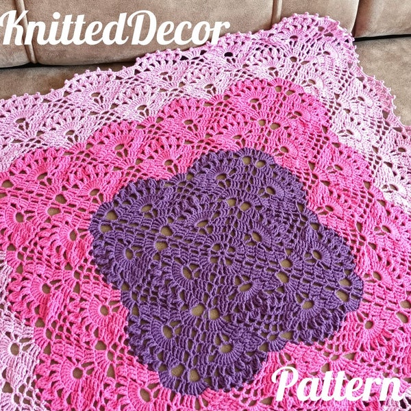 Crochet baby blanket pattern Crochet afghan pattern Pink blanket crochet pattern Crochet blanket for newborn girl Pink floral blanket PDF