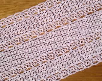 Modello per sciarpa all'uncinetto, sciarpa di pizzo bianca, modello per scialle rettangolare in pizzo stile boho.