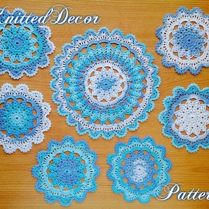 Häkeldeckchen Anleitung Häkeldeckchen Set Muster Mandala-Häkelmuster Traumfänger-Deckchen Muster PDF Häkelanleitung Boho-Deckchen