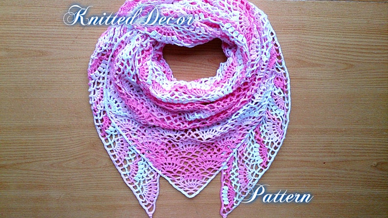 Crochet Shawl Pattern Crochet Triangle Shawl Pattern Lace Crochet Shawl ...