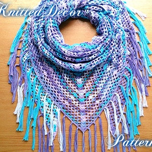 Lace Crochet Shawl Pattern Crochet Triangle Scarf Pattern Boho Crochet ...