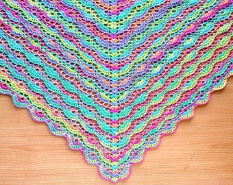 Crochet Shawl Pattern PDF Crochet Shawl Tutorial DIY Crochet Shawl Pattern Woman Triangle Shawl Crochet Shawl Pattern Hippie PDF Boho Shawl