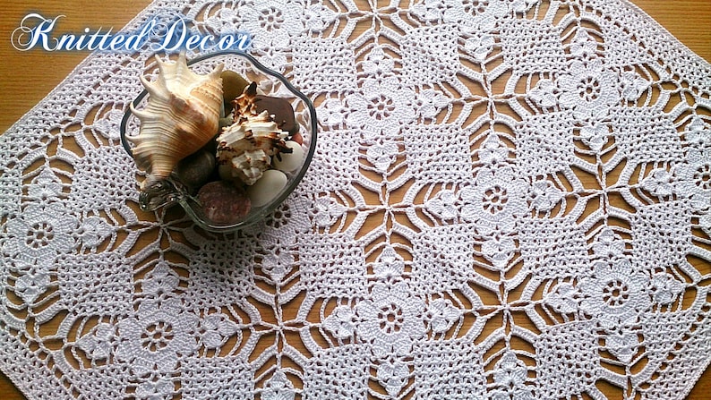 Crochet Doily Pattern Square Doily Crochet Pattern Free Tablecloth Pattern Crochet Tablecloth Pattern Square Tablecloth PDF Square Motif PDF