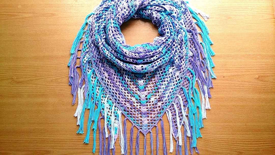 Lace Crochet Shawl Pattern Crochet Triangle Scarf Pattern Boho Crochet ...