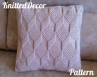 Crochet pillow pattern Crochet pillow cover pattern 16x16 Pillow case crochet pattern Textured pillow Boho cushion Artdeco pillow pattern