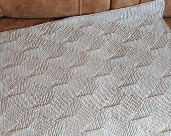 Crochet blanket pattern Crochet afghan pattern 3D Textured rectangle reversible blanket Baby blanket for girl or boy pattern Fortune blanket