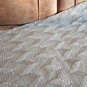 Patrón de manta de bebé a crochet Patrón afgano a crochet Patrón de manta reversible rectangular texturizada para niña o niño Patrón de manta Symphony