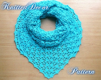 Patrón de chal de ganchillo Patrón de chal triangular Patrón de chal triangular de ganchillo Patrón de bufanda triangular de ganchillo PDF Patrón de chal bohemio de ganchillo PDF