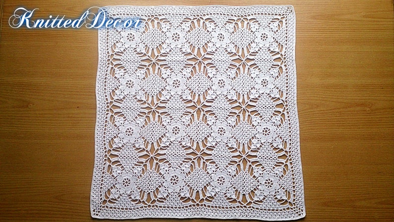 Crochet Doily Pattern Square Doily Crochet Pattern Free Tablecloth Pattern Crochet Tablecloth Pattern Square Tablecloth PDF Square Motif PDF