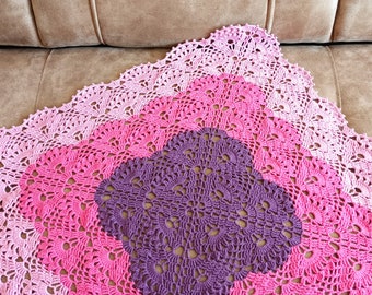Crochet baby blanket pattern Crochet afghan pattern Pink blanket crochet pattern Crochet blanket for newborn girl Pink floral blanket PDF