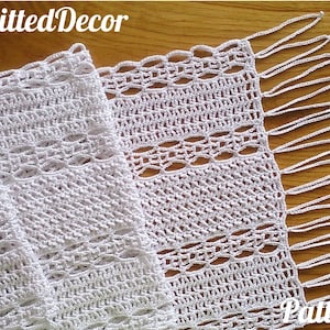 Patrón de bufanda de ganchillo Patrón de bufanda de encaje blanco Patrón de ganchillo Patrón de chal rectangular de encaje bohemio