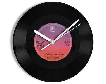 Brotherhood Of Man "Save Your Kisses For Me" 7" Vinyl Record Wall Clock UK NUMBER ONE 21 Mar - 1 May 1976