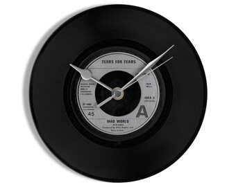 Tears For Fears "Mad World" 7" Vinyl Record Wall Clock