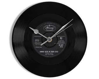 The Platters "Smoke Gets in Your Eyes" 7" Vinyl Record Wall Clock UK NUMBER ONE 20 Mar - 26 Mar 1959