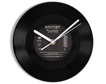 George Michael and Elton John "Don't Let the Sun Go Down On Me" 7" Vinyl Record Wall Clock UK NUMBER ONE 1 Dec - 14 Dec 1991