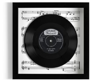 Roy Orbison "Oh, Pretty Woman" Framed 7" Vinyl Record UK NUMBER ONE 8 Oct - 21 Oct 1964 & 12 Nov - 18 Nov 1964