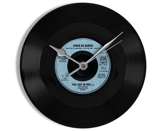 Chris De Burgh "The Lady In Red" 7" Vinyl Record Wall Clock UK NUMBER ONE 27 Jul - 16 Aug 1986