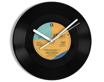 Eric Clapton "Tears in Heaven" 7" Vinyl Record Wall Clock
