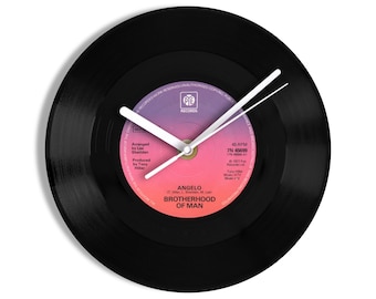 Brotherhood Of Man "Angelo" 7" Vinyl Record Wall Clock UK NUMBER ONE 14 Aug - 20 Aug 1977