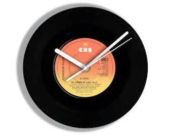 Jennifer Rush "The Power Of Love" 7" Vinyl Record Wall Clock UK NUMBER ONE 6 Oct - 9 Nov 1985