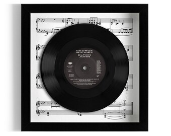 George Michael and Elton John "Don't Let the Sun Go Down On Me" Framed 7" Vinyl Record UK NUMBER ONE 1 Dec - 14 Dec 1991