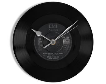 David Bowie and Mick Jagger "Dancing In the Street" 7" Vinyl Record Wall Clock UK NUMBER ONE 1 Sep - 28 Sep 1985