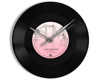Squeeze "Cool For Cats" 7" Vinyl Record Wall Clock