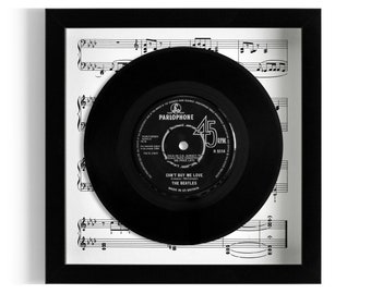 The Beatles "Can't Buy Me Love" Framed 7" Vinyl Record UK NUMBER ONE 2 Apr - 22 Apr 1964