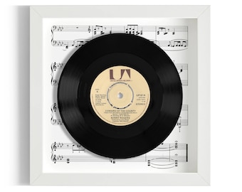 Kenny Rogers "Coward Of The County" Framed 7" Vinyl Record UK NUMBER ONE 10 Feb - 23 Feb 1980