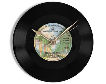 The Four Seasons "December 1963 (Oh, What A Night)" 7" Vinyl Record Wall Clock UK NUMBER ONE 15 Feb - 28 Feb 1976