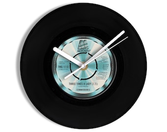 Commodores "Three Times A Lady" 7" Vinyl Record Wall Clock UK NUMBER ONE 13 Aug - 16 Sep 1978