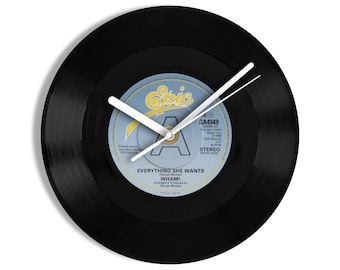 Wham! "Everything She Wants" 7" Vinyl Record Wall Clock