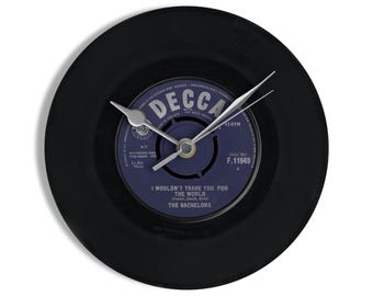The Bachelors "I Wouldn't Trade You For The World" 7" Vinyl Record Wall Clock