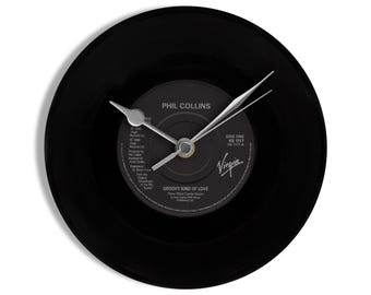 Phil Collins "A Groovy Kind Of Love" 7" Vinyl Record Wall Clock UK NUMBER ONE 4 Sep - 17 Sep 1988