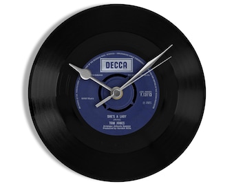 Tom Jones "She's A Lady" 7" Vinyl Record Wall Clock