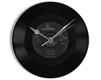 The Beatles "Eleanor Rigby" 7" Vinyl Record Wall Clock UK NUMBER ONE 18 Aug - 14 Sep 1966