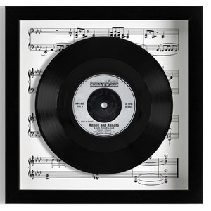 Renée & Renato &quot;Save Your Love&quot; Framed 7&quot; Vinyl Record UK NUMBER ONE 12 Dec 1982 - 8 Jan 1983