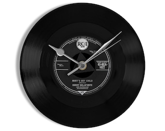 Harry Belafonte "Mary's Boy Child" 7" Vinyl Record Wall Clock UK NUMBER ONE 22 Nov - 9 Jan 1958