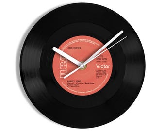John Denver "Annie's Song" 7" Vinyl Record Wall Clock UK NUMBER ONE 6 Oct - 12 Oct 1974