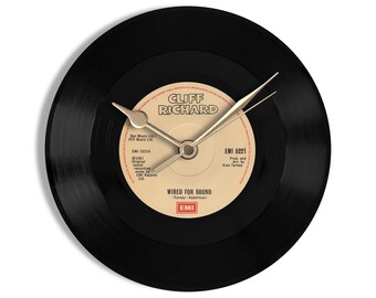 Cliff Richard "Wired For Sound" 7" Vinyl Record Wall Clock