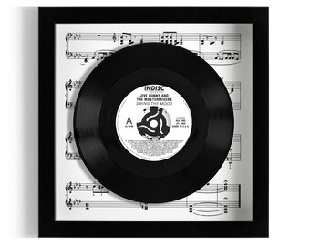 Jive Bunny And The Mastermixers "Swing The Mood" Framed 7" Vinyl Record UK NUMBER ONE 30 Jul - 2 Sep 1989