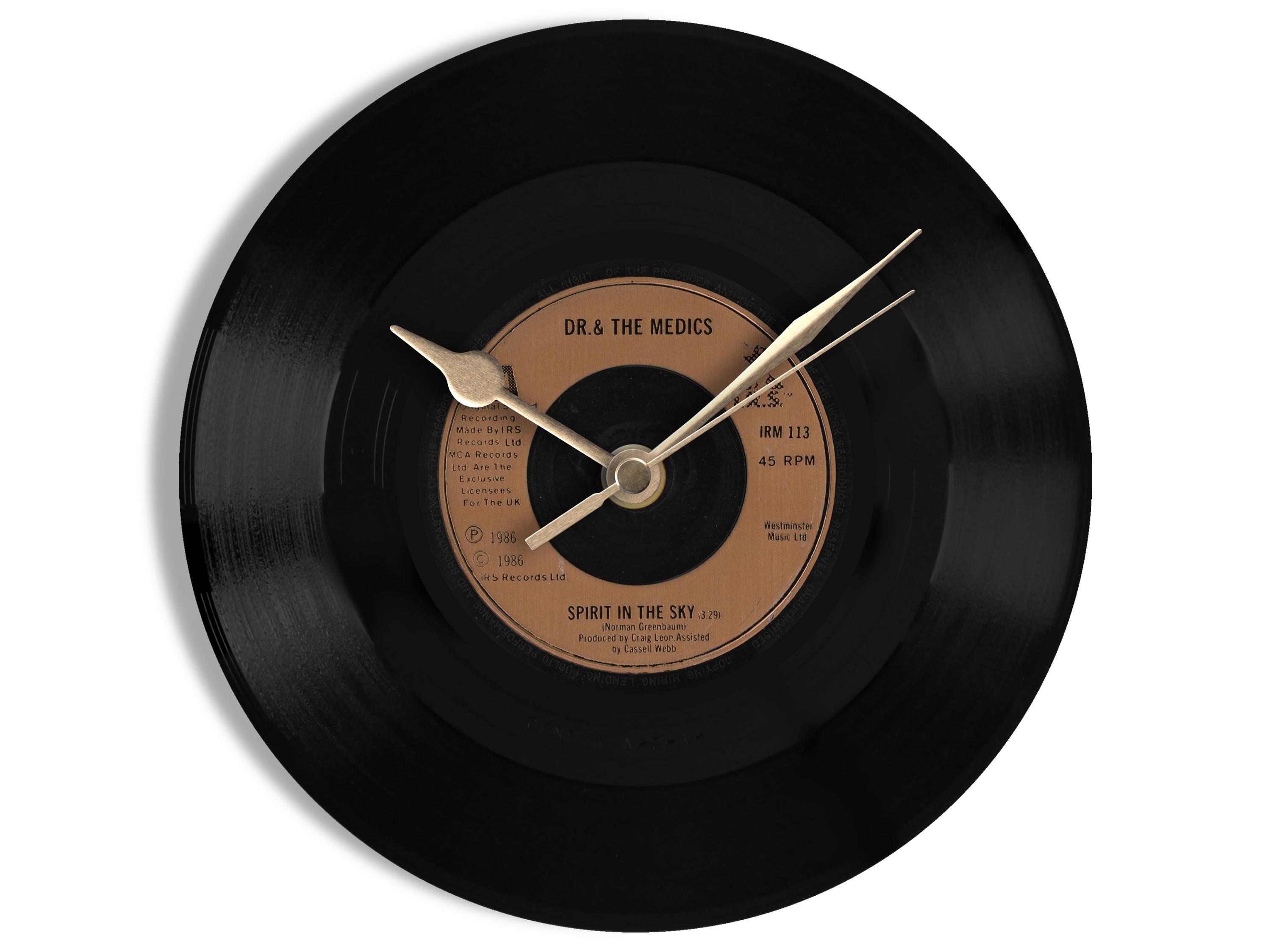 Dr & The Medics "Spirit In the Sky" 7" Vinyl Record Wall Clock UK NUMBER ONE 1 Jun - 21 Jun 1986