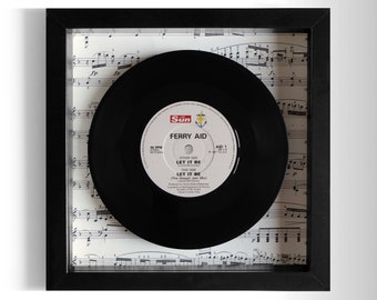 Ferry Aid "Let It Be" Framed 7" Vinyl Record UK NUMBER ONE 29 Mar - 18 Apr 1987