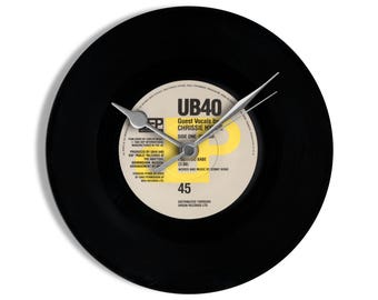 UB40 "I Got You Babe" 7" Vinyl Record Wall Clock UK NUMBER ONE 25 Aug - 31 Aug 1985